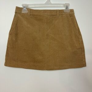 Forever 21 Camel Corduroy Mini Skirt Size M Side Zip